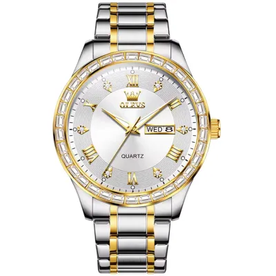 OLEVS 9906 Quartz Men's Watch Classic Fashion Men's Business Waterproof Stainless Steel Diamond dial Top Luxury Brand Men Watch